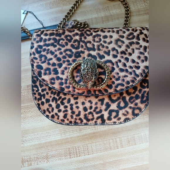 Kurt Geiger NWT "The Chelsea" Leopard Pony Hair Shoulder Bag With Dustbag - Picture 9 of 13